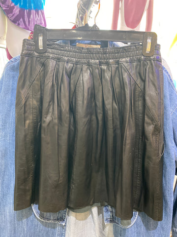 Zadig and Voltaire Black Leather Elastic Waist Mini