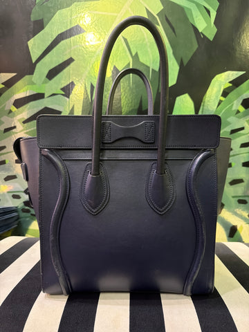CELINE Navy Top Handle Calfskin Luggage Tote