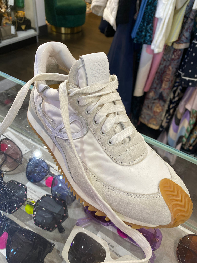 LOEWE White Flow Runner in Nylon and Suede