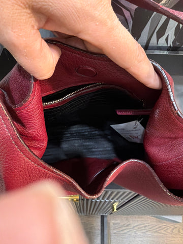 Vintage: PRADA VITELLO DAINO Cranberry Soft Leather Hobo Bag