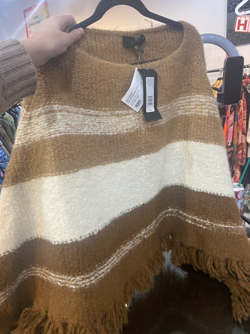 NILI LOTAN Camel Stripe Ellery Poncho