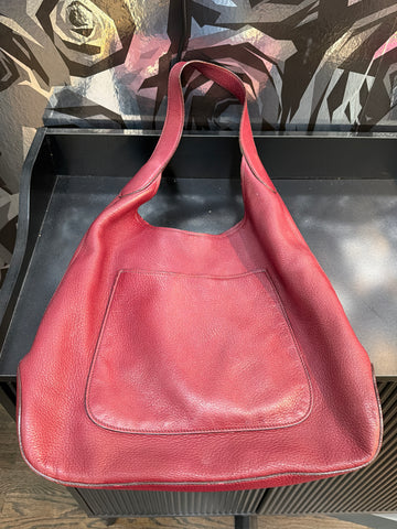 Vintage: PRADA VITELLO DAINO Cranberry Soft Leather Hobo Bag