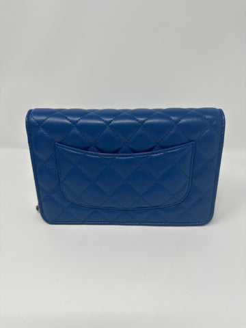 Chanel Blue and Purple Quilted Mini Bag with Rainbow Iridescent Hardware