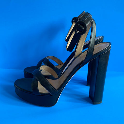 Gianvito Rossi Black Leather Platform Sandal