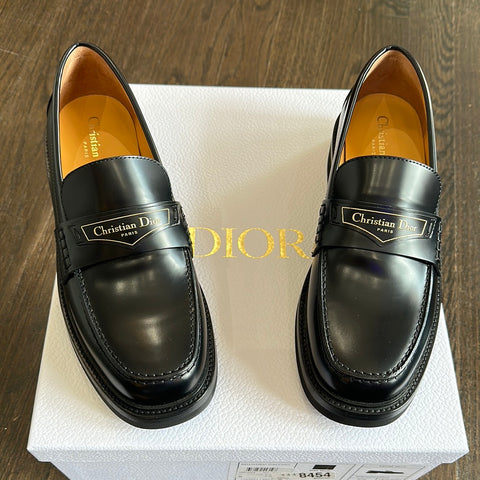 Christian Dior Black Brushed Clafskin Dior Boy Loafer