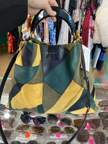 Marni Medium Venice Patchwork Leather Hobo Bag