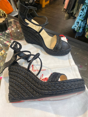 Christian Louboutin Braided Calfskin Wedge
