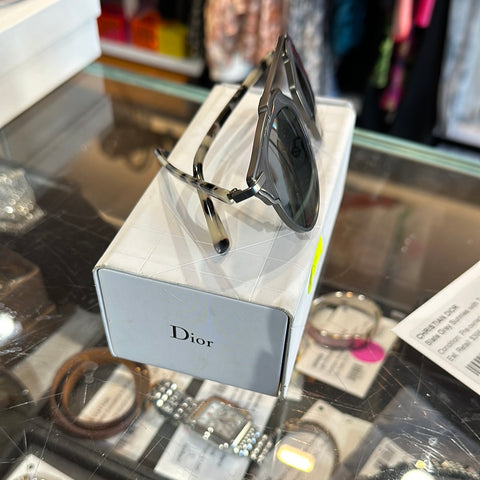 Christian Dior Slate Grey Sunnies with Tortoise Grey Plastic Arms