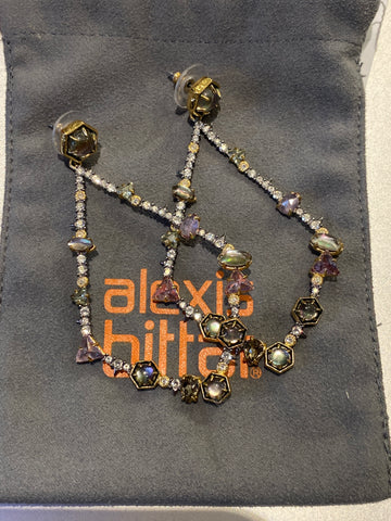 Alexis Bittar Oversized Crystal and Gem Teardrop Shape Earring