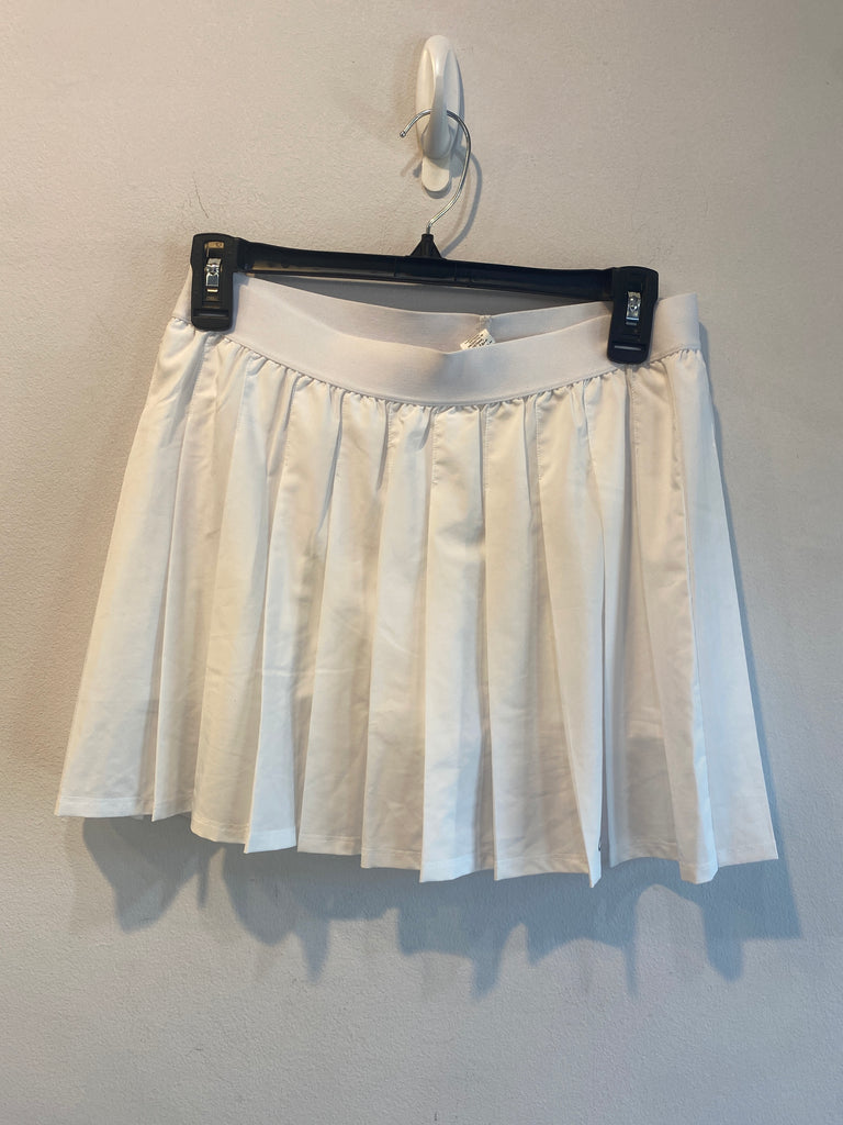 alo Yoga White Pleated Short Mini Skirt