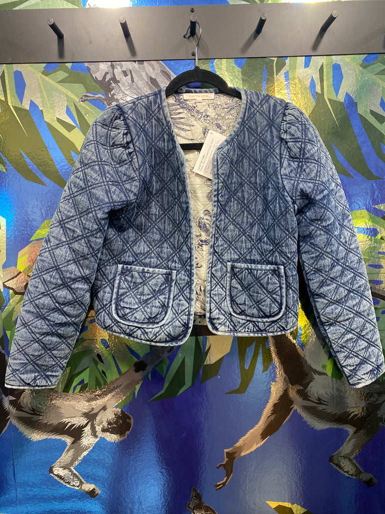 Love the Label Medium Denim Quilted Cropped Jacket