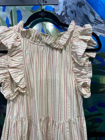 Ulla Johnson Ruffle Trim Striped Tiered Dress