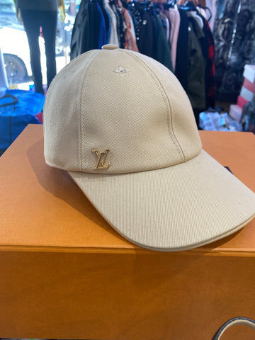 Louis Vuitton Tan Baseball Cap with Gold LV