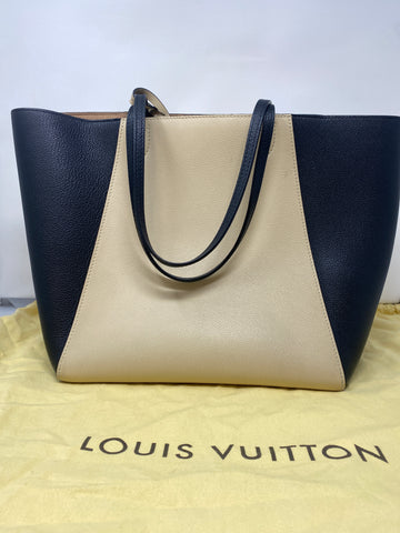 Louis Vuitton Black and Ivory Lock Me Cabas Tote Bag