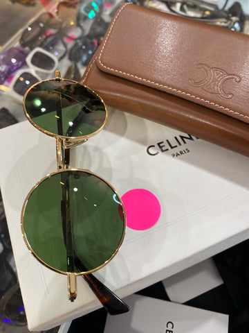CELINE Wire Round Triomphe Metal Sunnies