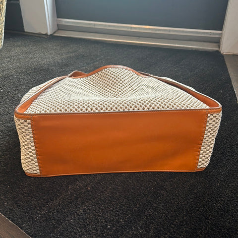 Stella McCartney Eco Logo Mesh Lined Beach Bag with Cognac Handles