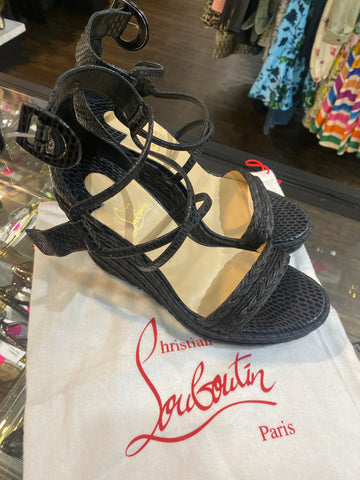 Christian Louboutin Braided Calfskin Wedge