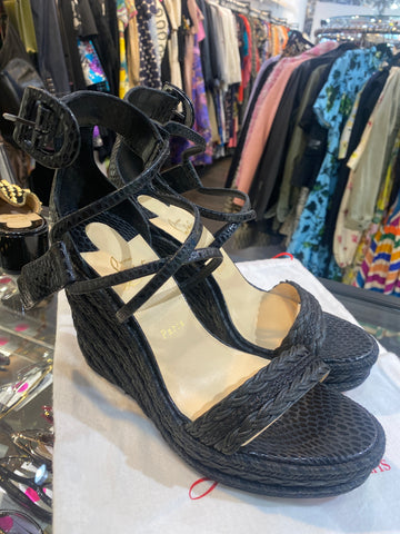 Christian Louboutin Braided Calfskin Wedge