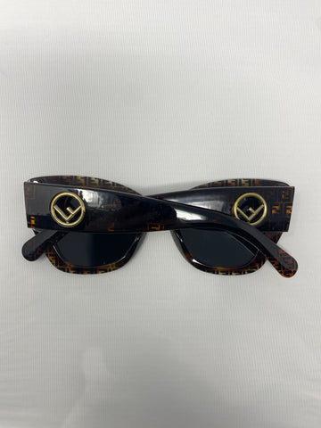 Fendi Brown  Tortoise Rectangle Cateye FF Sunnies