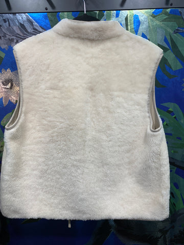 Linda Richards Lamb Double Face Beige Zipper Vest