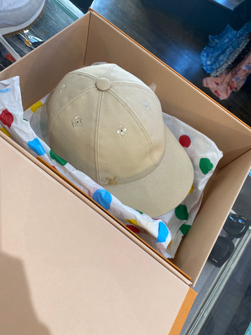 Louis Vuitton Tan Baseball Cap with Gold LV