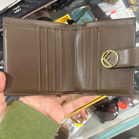 FENDI Folded Leather Lambskin FF Two Toned Wallet