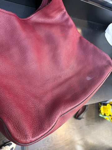 Vintage: PRADA VITELLO DAINO Cranberry Soft Leather Hobo Bag