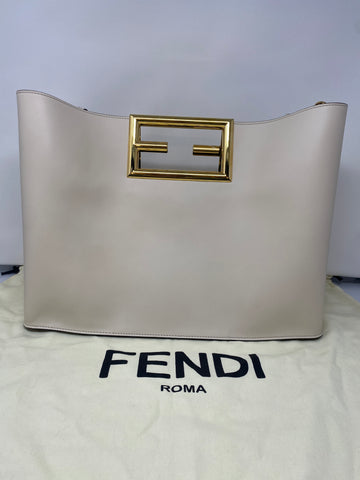 FENDI Way Tote in Cream with Gold FF in Large