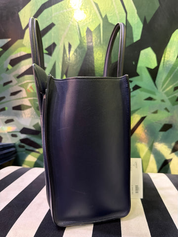 CELINE Navy Top Handle Calfskin Luggage Tote