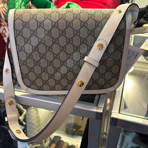 Gucci Supreme Horsebit White Leather