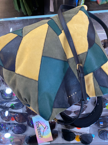 Marni Medium Venice Patchwork Leather Hobo Bag