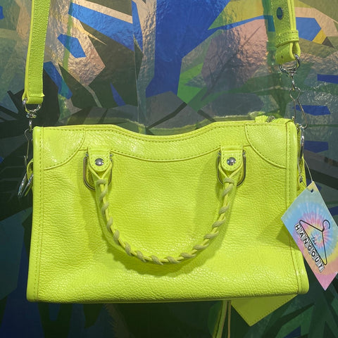 Balenciaga City Mini Neon Yellow City Bag