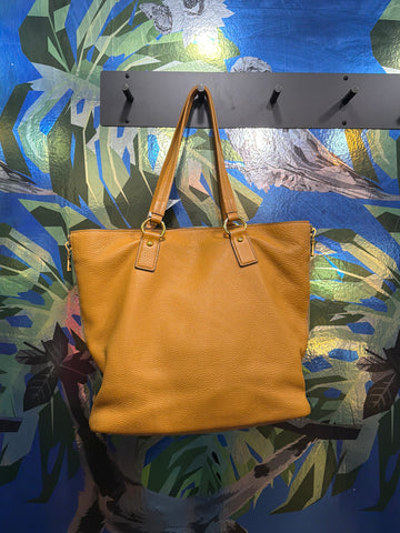 Vintage: PRADA Mustard Soft ESPLANADE Leather Tote Bag with Gold Hardware