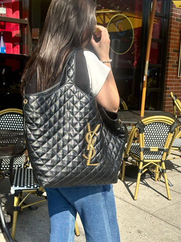 YSL Icare Bag in Black Lambskin Bag