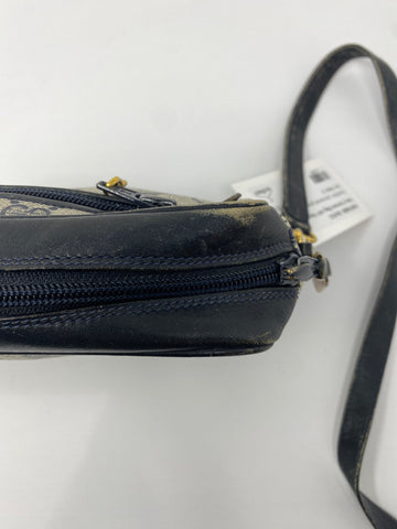VINTAGE: Gucci Navy Camera Bag with Navy leather Strap