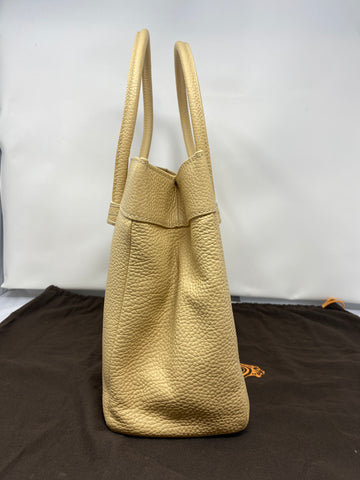 TOD'S Beige Leather Mocassino Tote Bag