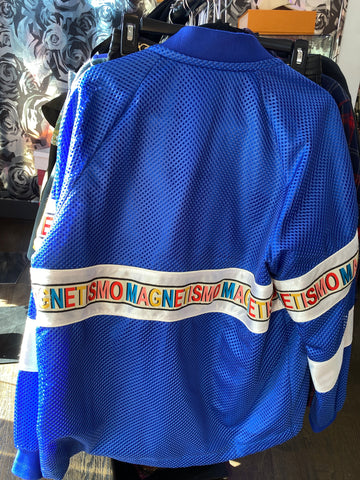 GUCCI Blue Mesh Bomber Jacket 'MAGNETISMO' (magnetic)
