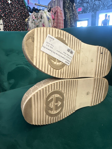 Gucci Platform Coated Canvas GG Supreme Slingback