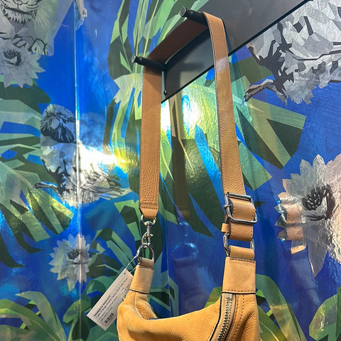 Rebbeca Minkoff Light Orange Suede Fanny Pack with Siver Hardware