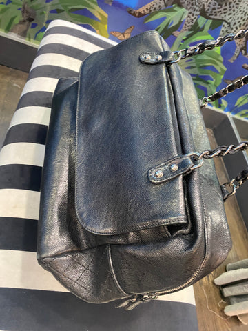 VIntage: Chanel Black Crinkled Calfskin Coco Cocoon Bag Size small