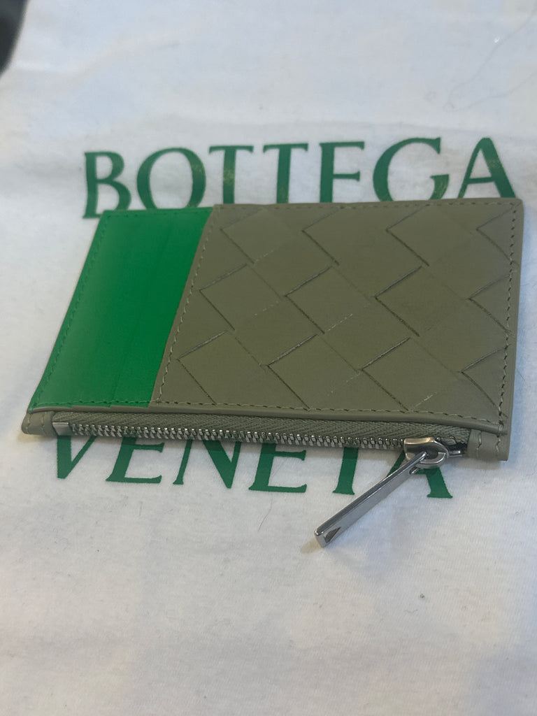 Bottega Veneta Green Woven Zip Case