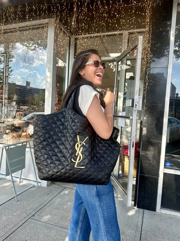 YSL Icare Bag in Black Lambskin Bag