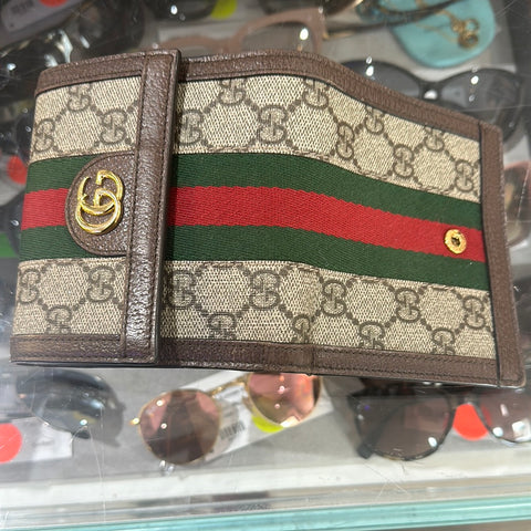 Gucci GG Monogram Web Supreme Folded Wallet