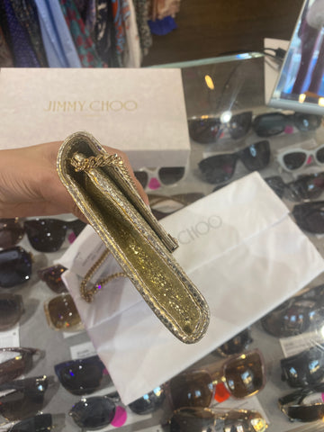 Jimmy Choo Metallic Flap Shoulder Clutch