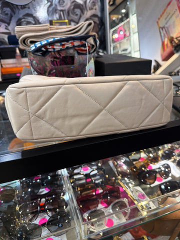 Chanel 19 Quilted Beige Medium Handbag