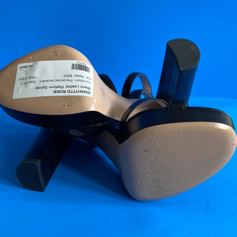 Gianvito Rossi Black Leather Platform Sandal