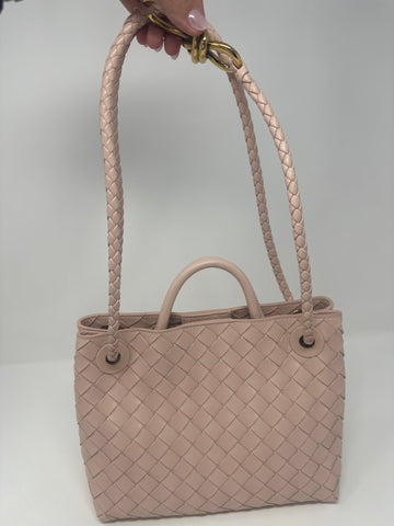 Bottega Veneta Andiamo Intrecciato Woven Leather Small Shoulder Bag
