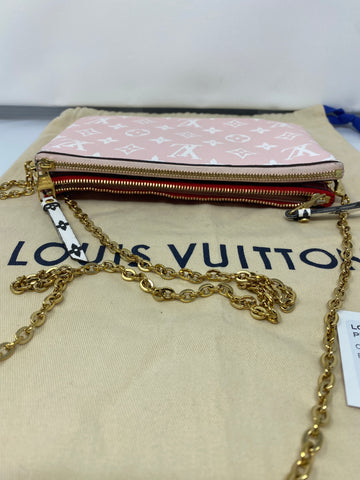 Louis Vuitton Pink and Red Printed Double Pouch Crossbody