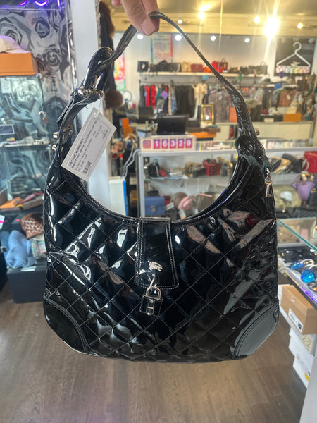Vintage: Burberry Black Patent Leather Quilted Shoudler Bag