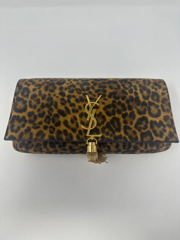YSL Leopard KATE 99 Flap Bag with Gold YSL TASSEL Closure